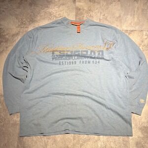 Rocawear Denim Co Mens 2XL Blue Thermal Long Sleeve Graphic Shirt Vintage Y2K
